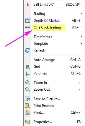 Tools One Click Trading
